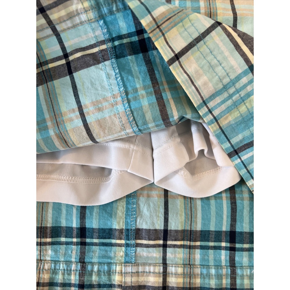 Christopher & Banks Blue Plaid‎ Cotton Blend Skort Womens 6 Pockets Golf Casual - Picture 2 of 8